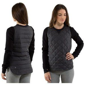 Lululemon Black Fluff Off Quilted Goose Down Insulated Sweatshirt Size 8